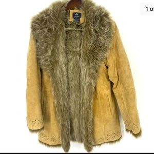 DB Studio Jacket Leather Faux Fur Coat Penny Lane